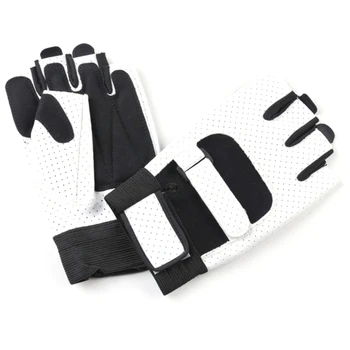 

Men and Women Spring and Autumn Outdoor Sports Fitness Riding Climbing Non-Slip Punch PU Half Finger Gloves