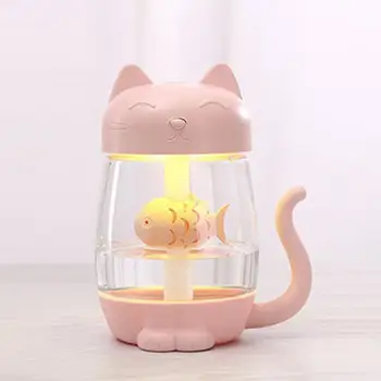 

USB Charging Cute Cat Air Humidifier Ultrasonic Car Aromatherapy LED Light For Car Office Home