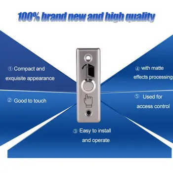 

K13 Durable Metal Exit Switch Button Home Office Door Exit Push Release Button For Access Control With LED Light