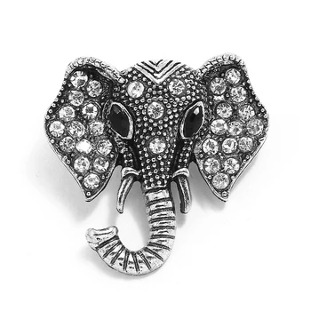 

20pcs new Fashion crystal rhinestone 18mm Metal Snap Button Elephant For Bracelet Watches Women Female DIY Jewelry