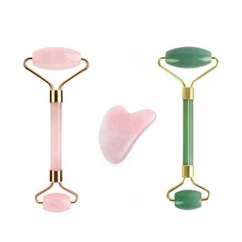 

Quartz Jade Roller Face Massager Face Roller Gua Sha Facial Roller Face Slimmer Massager Lift Skincare Massage tool Dropshipping