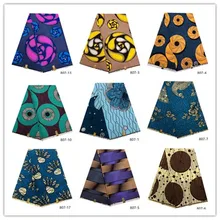 Модная африканская восковая ткань, настоящий воск с принтом, новейший стиль, полиэстер, ткань ганский дизайн, 6 ярдов 807