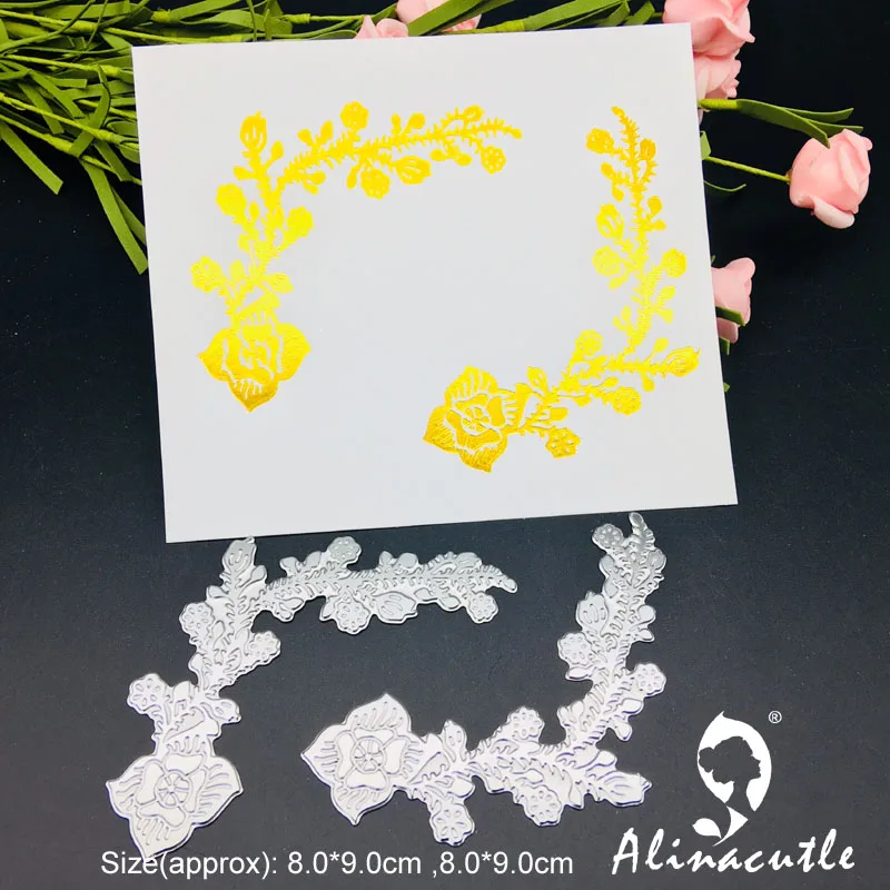 

Hot Foil Plate hot foil stamping metal die 2pc Border DIY Scrapbooking Paper Craft Handmade Card Punch Art Alinacutle