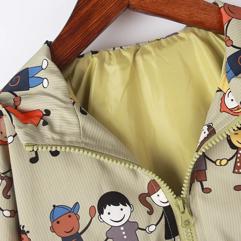New Summer Autumn Kids Jackets Fashion Cartoon Print Baby Girls & Boys Outerwear 1-7Y Children Hooded Top Clothes For boys/girls