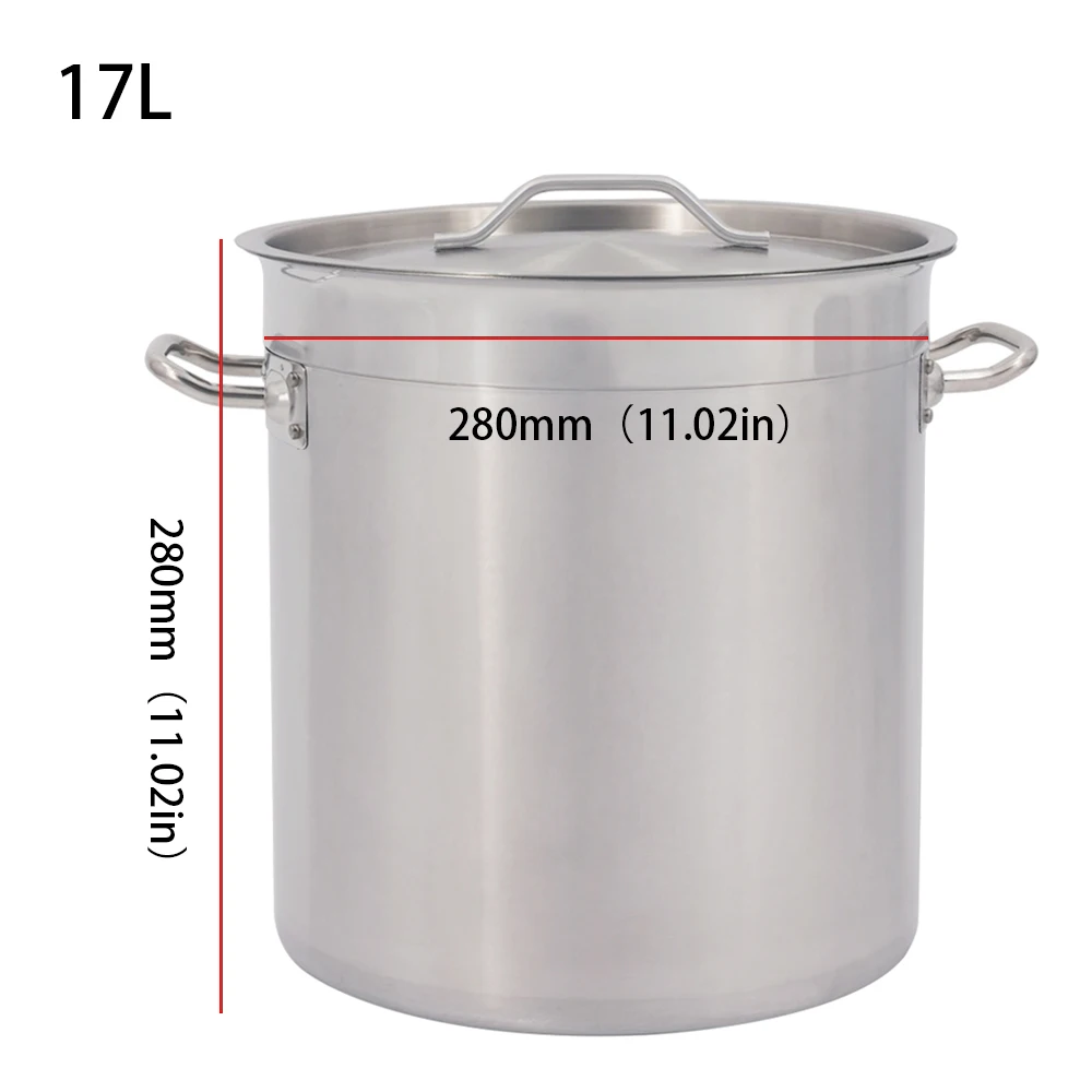 Details about   NEW DEEP STAINLESS STEEL STOCK SOUP POT STOCKPOT CATERING BOILING CASSEROLE 21L 
