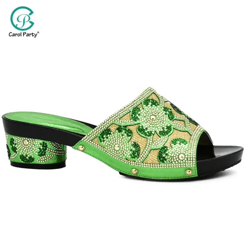 

New Arrival Green Color Hot Selling Italian design Matching Shoes and Bag Set Nigerian Lady Shoes and Bag for Wedding