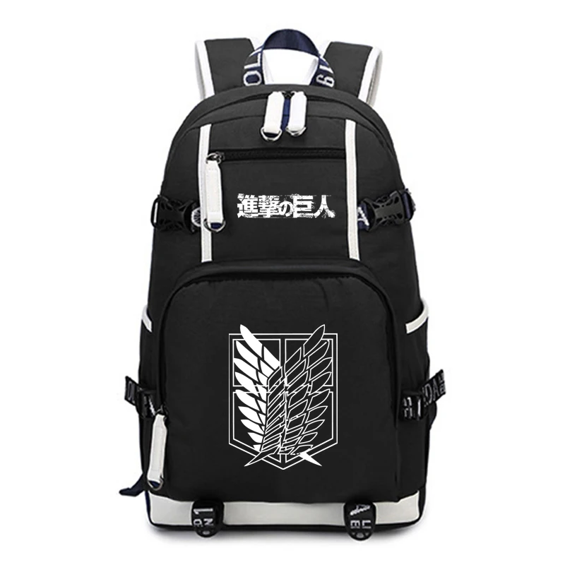 Школьная сумка Attack on Titan для подростков, мальчиков, девочек, студентов, Снова в школу, книга большой емкости, женская, мужская сумка, рюкзак, повседневный ранец - Цвет: Красный