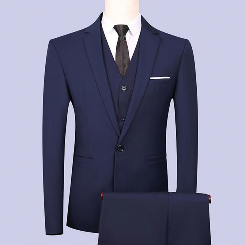 Men?s Suit 3 Pieces Blazers/Pants/Vest Sets Groom Wedding Dress Suits / Men's Casual Business Suits Jacket Coat Trousers xz44 Men?s Suit 3 Pieces Blazers/Pants/Vest Sets Groom Wedding Dress Suits / Men's Casual Business Suits Jacket Coat Trousers xz44