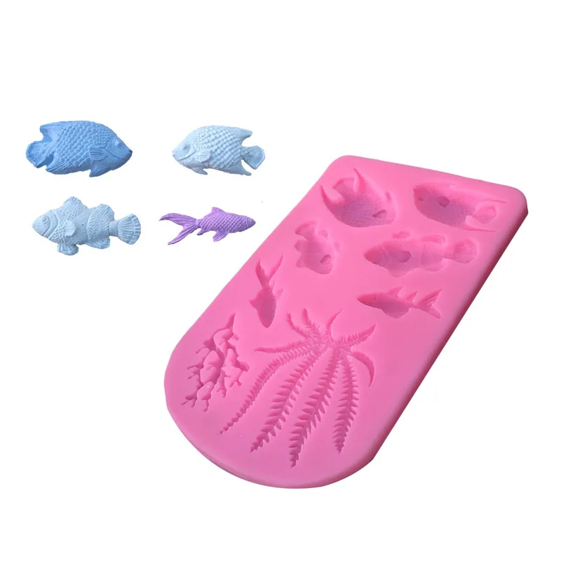 

Ocean Fish Soap Mold 3D Silicone Molds Cake Decoration Tools Sugar Craft Candle Moulds DIY Craft Fondant Molds