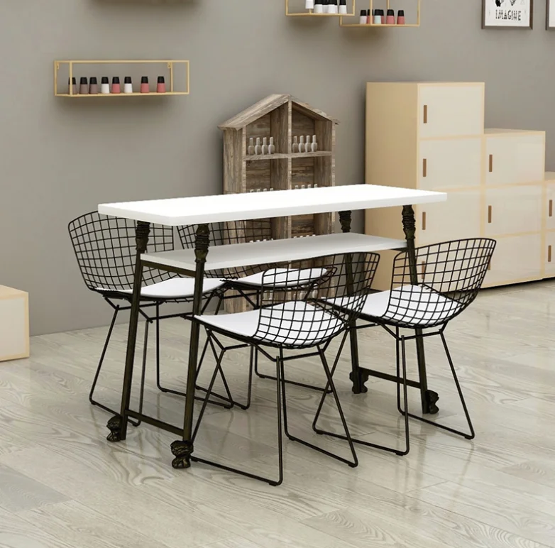 Double deck manicure table, chair, table, single person, double person, three person manicure sh