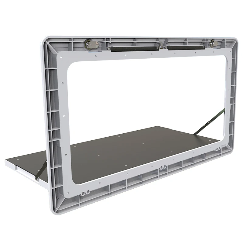 RV Out Folding Table White/Black Trailer-mounted External Dining Table Exterior Side-mounted Folding Motorhome Camping