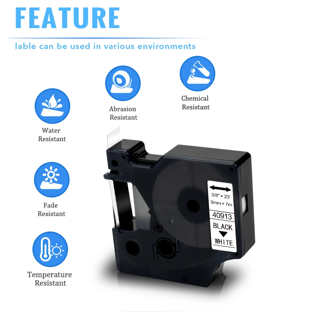 Absoonic 9 мм 40910 40913 40916 40917 40918 40919 для Dymo D1 ленточная лента менеджера 160 210D 280 360D 420P