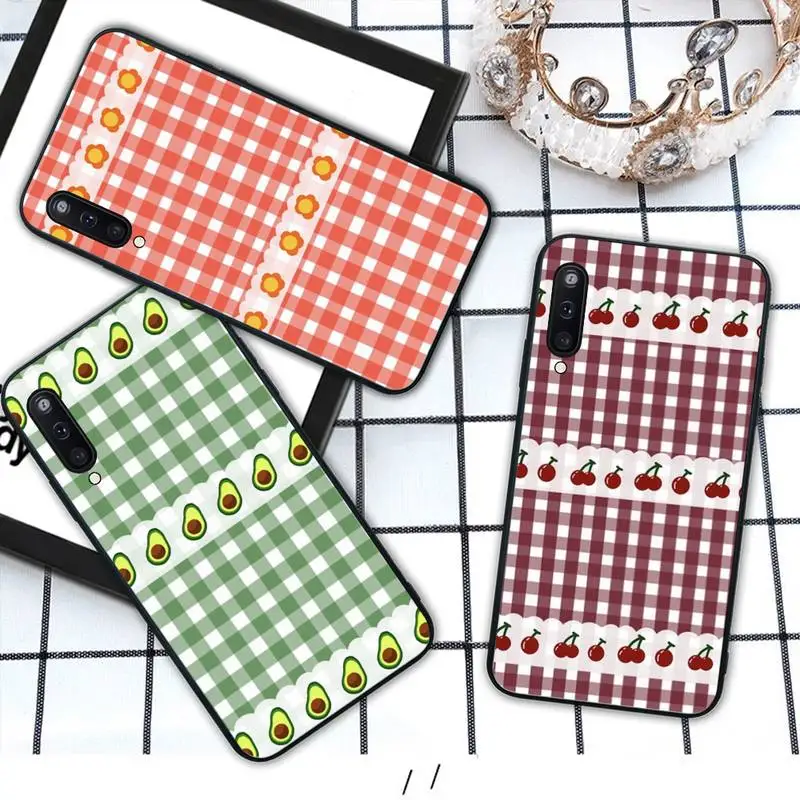 

Plaid Checked Checkered Fruit Angel phone cover case for Samsung galaxy M 30S A6 A7 2017 2018 A10 A20 E A30S A40 A50 A70 A80