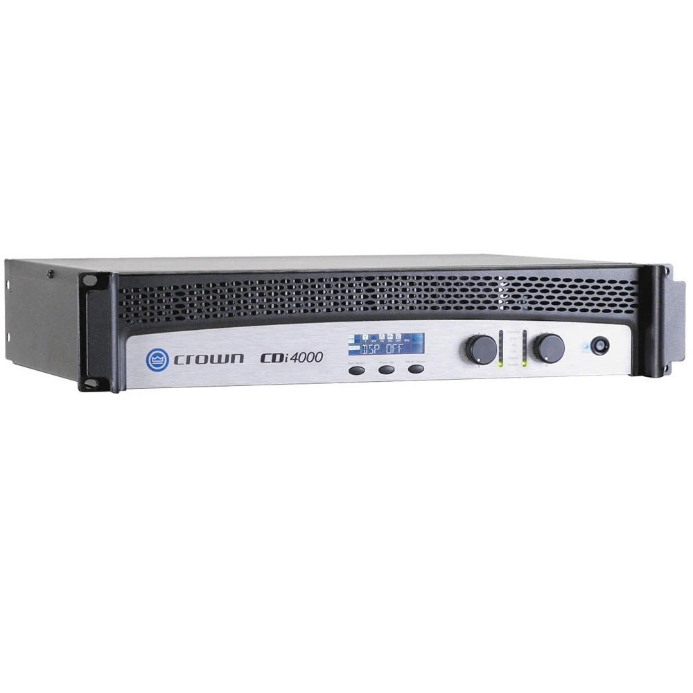 Crown CDi 4000 전력 증폭기, 온보드 DSP, 사용자 정의 프리셋, 출력 전압 70V 가변, 2 채널 1200W