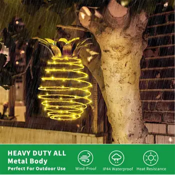 

Solar Iron Pineapple Lamp Garden Courtyard Decorative Copper Wire Lamp Portable Night Light Garden Home Decoration Accessories