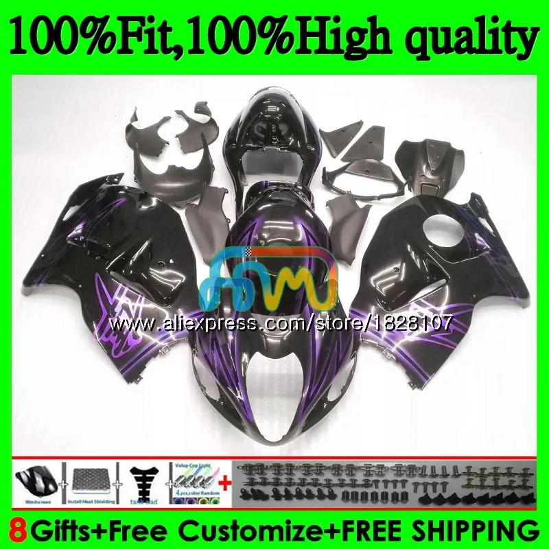Инъекции для SUZUKI Hayabusa GSXR 1300 GSXR1300 08 13, 14, 15, 16 лет 57BS. 119 цвета: черный, фиолетовый, GSX-R1300 2008 2013 обтекатель