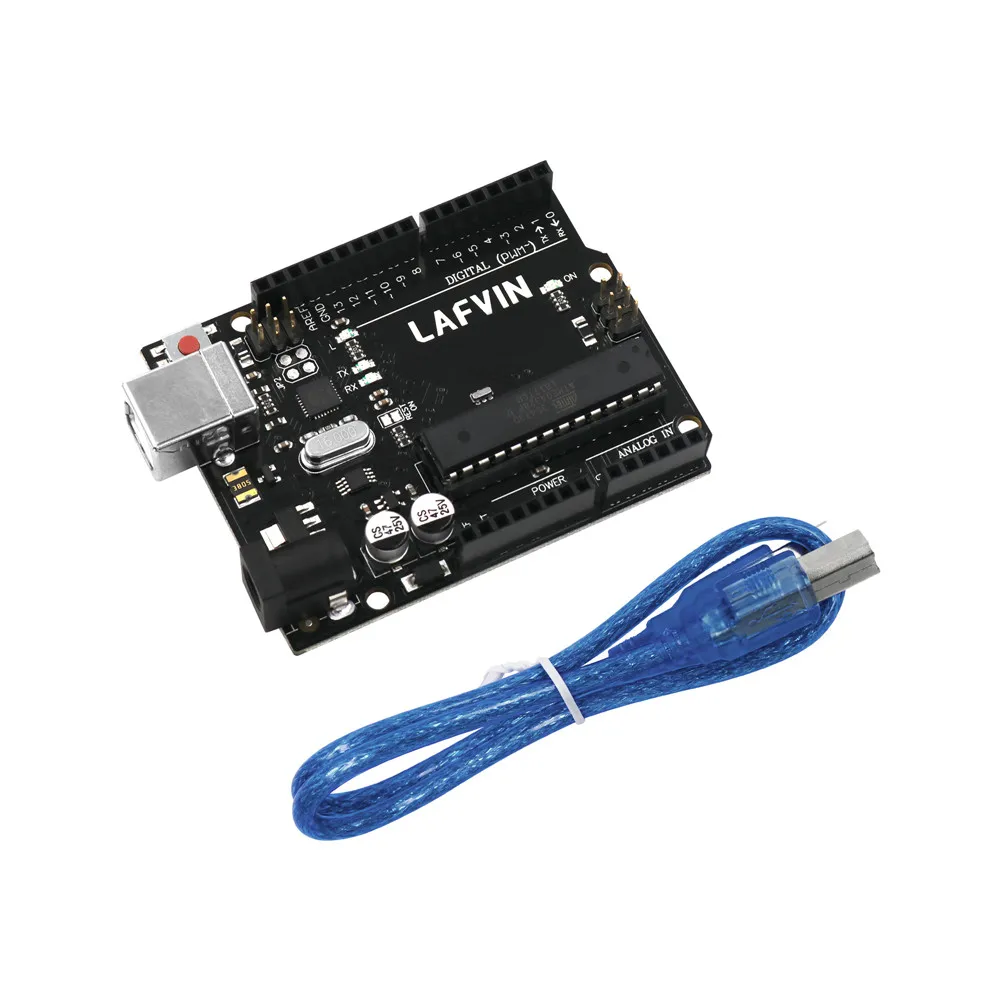 Макетная плата LAFVIN для UNO R3 ATmega328P ATMEGA16U2 с USB кабелем Arduino|Интегральные схемы| |