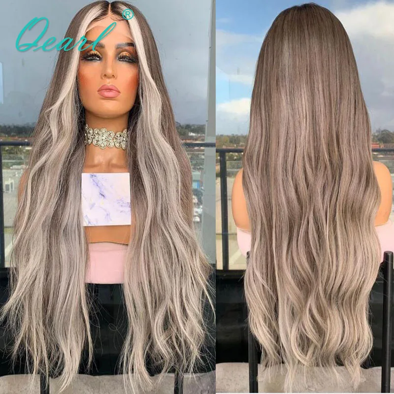 

Натуральные человеческие волосы, парик на полной сетке для женщин, пепельный, светлый, серый, натуральные волнистые, на сетке, фронтальные парики, распродажа, недорогие волосы Реми qearl