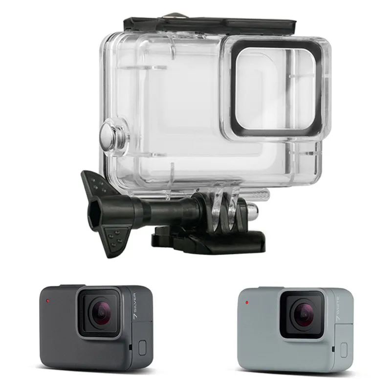 Подводный дайвинг водонепроницаемый корпус+ закаленная пленка для GoPro Hero7 белый/серебристый камера Go Pro Аксессуары