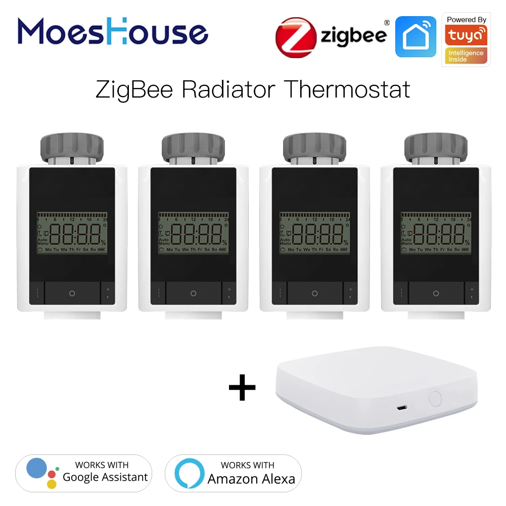 Tuya ZigBee 3.0 Smart Thermostatic Radiator Valve Home Thermostat Heater TRV Voice Control with Alexa Google home Smart Life