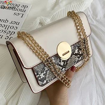 

DORANMI Serpentine Flap Bags For Women 2019 Fashion Square Shoulder Bag Female Leather Crossbody Bag Patchwork Bolsos CBB282