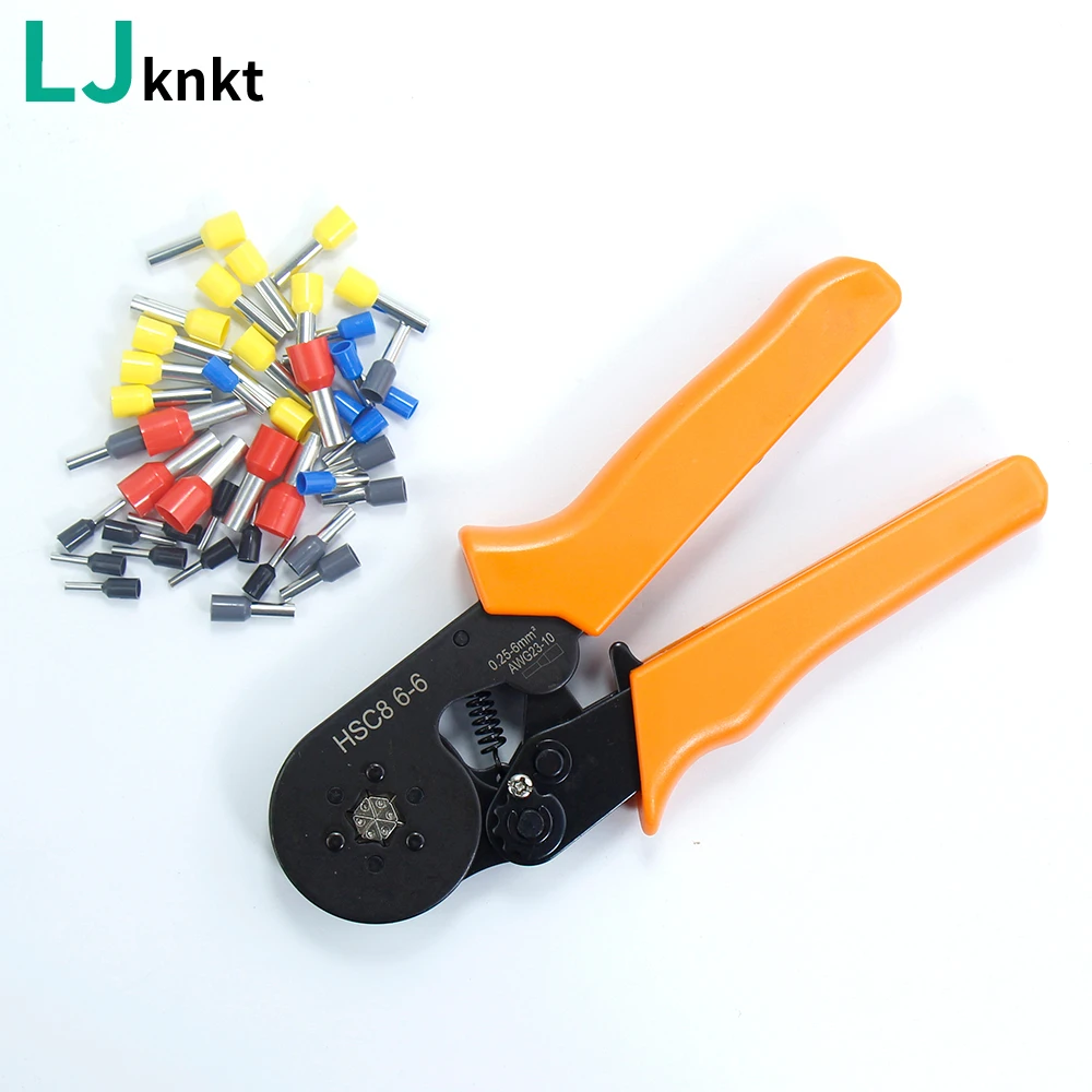 

HSC8 6-6 Hexagon circular cold pressing terminal crimping tool European tubular terminal manual Mini Tool AWG23-10