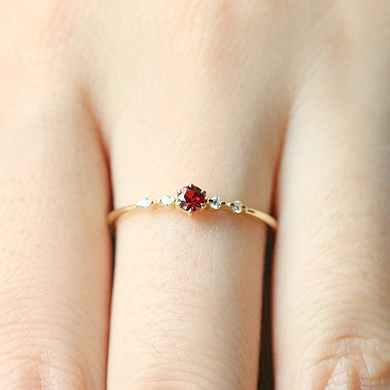 

Fashion Women Ring Finger Jewelry Pieces of Exquisite Small Fresh Lady Engagement Ring Valentine's Day gifts