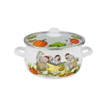 Кастрюля AGNESS, 5,8 л, петухи