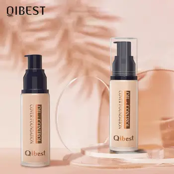 

QIBEST 7 Colors Foundation Makeup Matte Brighten Concealer Full Coverage Oil-control Moisturizer Face Base Skin Care Foundation