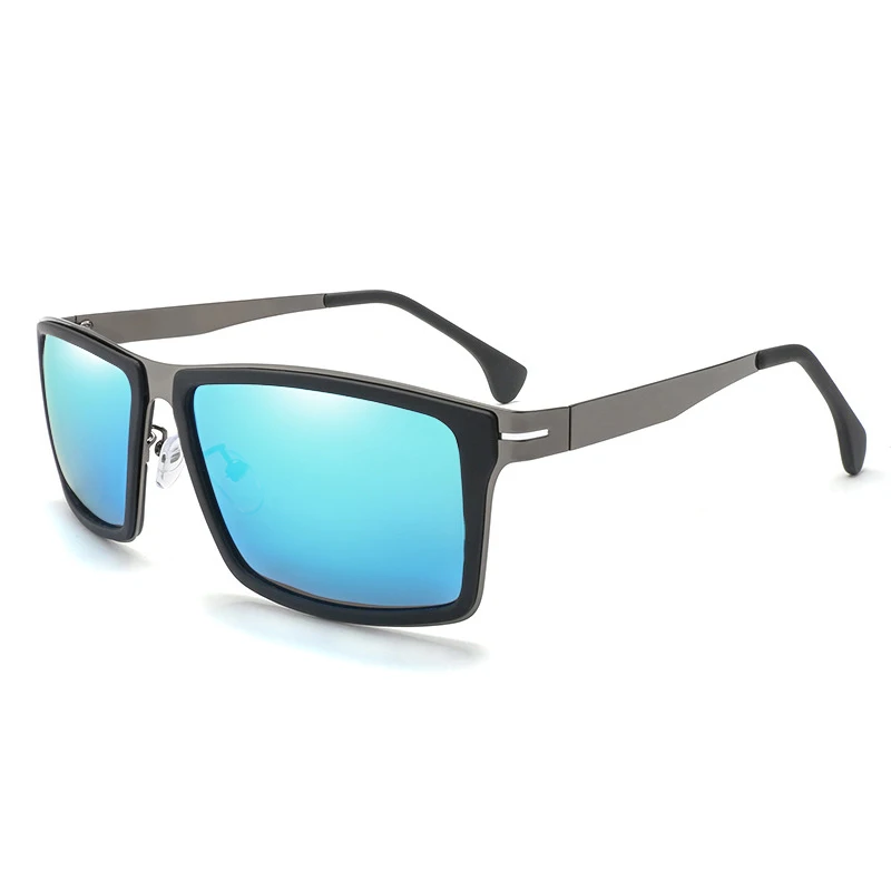 6 Q·VISELD Polarized Sunglasses Men Square Mirror Metal Sun Glasses Fashion Classic UV400 High Quality Driving Sunglass - Цвет линз: 6