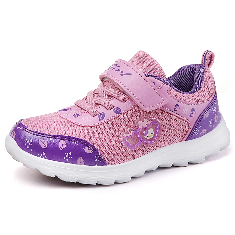 Детская спортивная обувь для девочек; Легкие осенние кроссовки для девочек; розовые сетчатые кроссовки для маленьких девочек; удобная прогулочная обувь для девочек