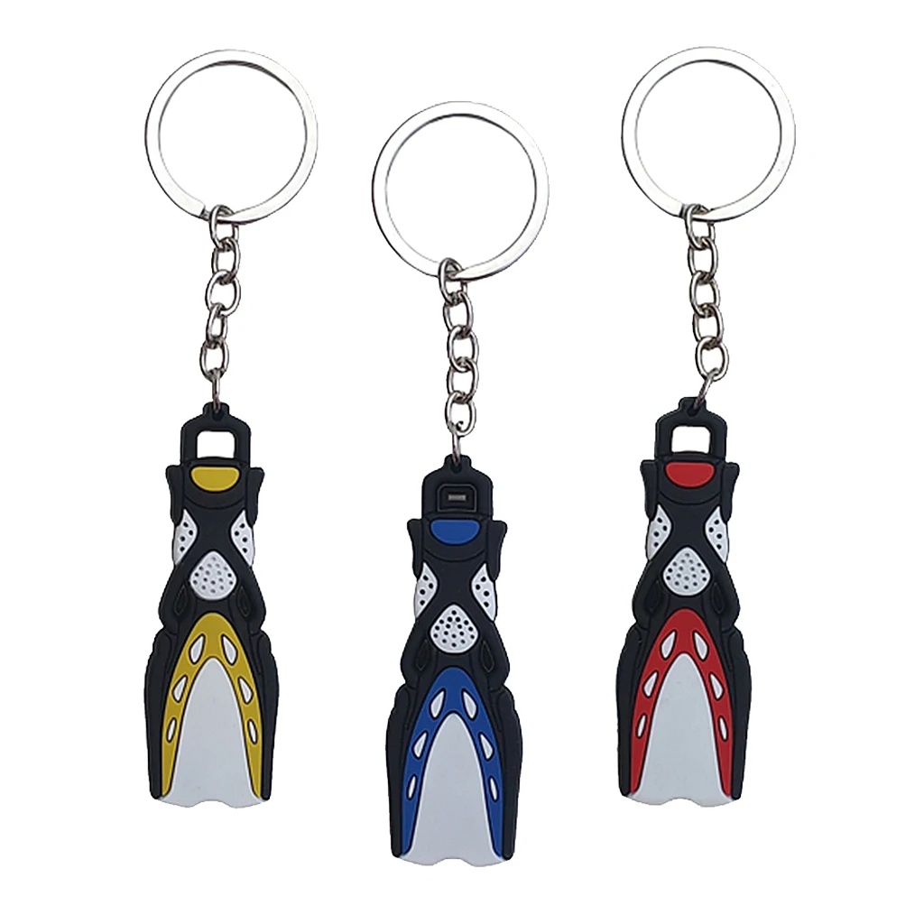 Set Of 3 Novelty Scuba  Keychains Dive Fins Keychain For Boat Surfing