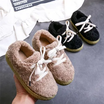 

2019 New Winter Kids Warm Sneakers Children Ankle Boots Toddler boys cotton Soft Brand Casual Shoes plush lining fur shoes