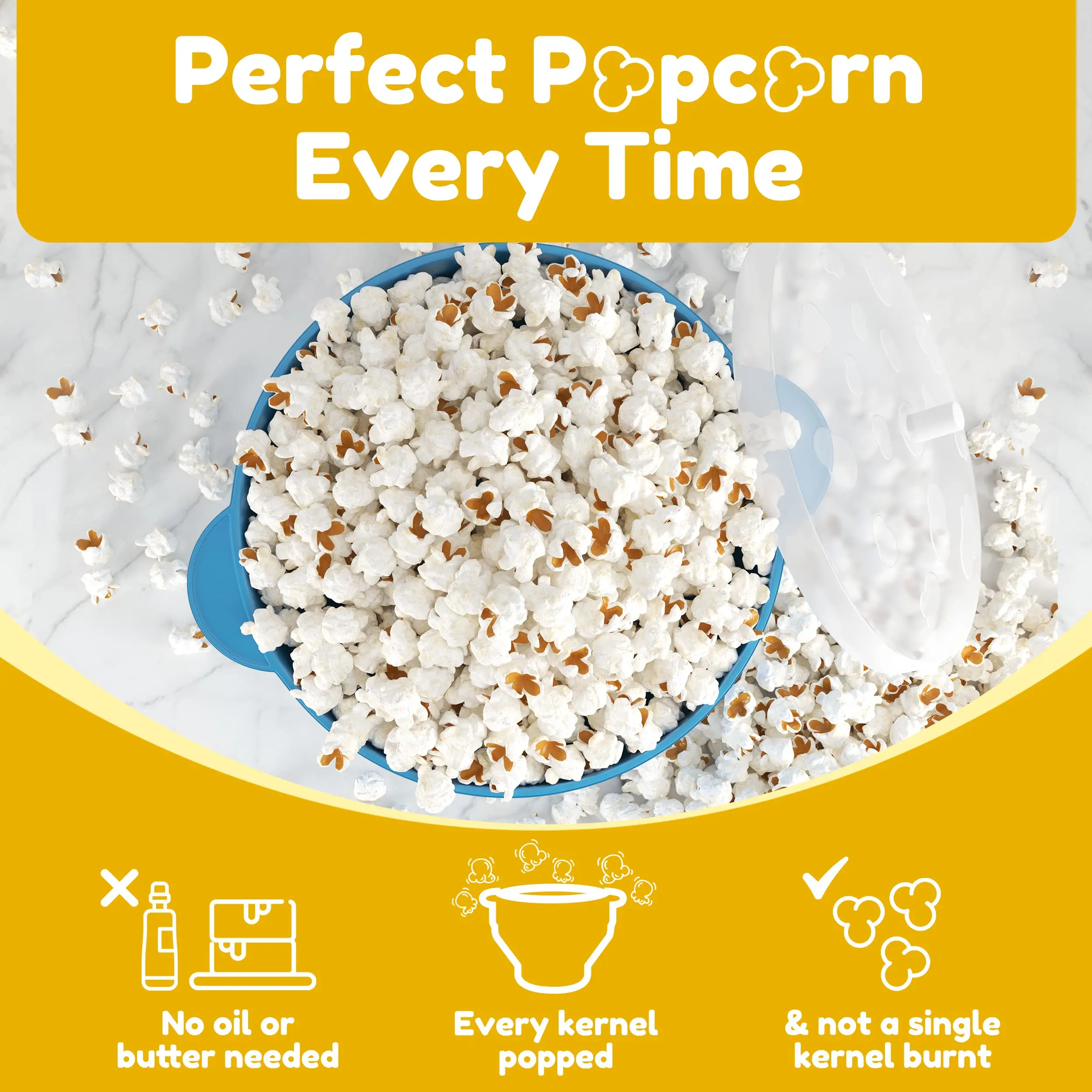 Microwave Silicone Popcorn Popper Fenvella Collapsible Hot Air Microwavable Popcorn Maker BPA Free & Dishwasher Safe popcorn maker