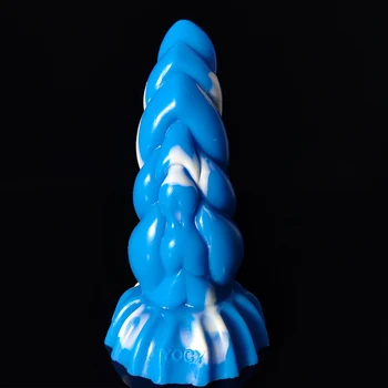 YOCY Large Anal Sex Toy For Men Women Liqued Silicone Butt Plug Aniamal Monster Beads Fantasy Dildo  With Suction Cup 3