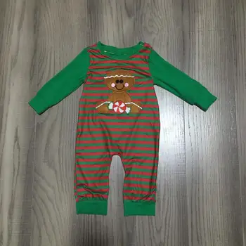 

baby kids clothes baby christmas romper infant toddler romper gingerbread Man romper baby stripe cotton romper wholesale