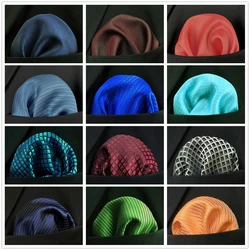 Mouchoir de poche en soie pour hommes, couleur unie, bleu, carré, mariage, vert, mode, fête Hanky, cadeau, livraison directe 