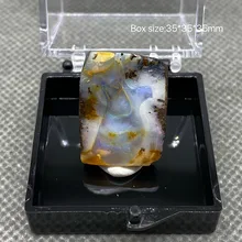 

100% natural rare Australian iron opal (photographed in wet water state) gem mineral specimen quartz gemstones box size 3.5cm