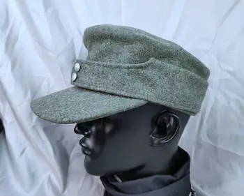Ii wojna światowa niemiecka WH EM M43 PANZER szara zielona wełna czapka polowa WW2 wojskowa tanie i dobre opinie CINESSD Wełniana Winter Adult Dekoracji OUTDOOR CN (pochodzenie)