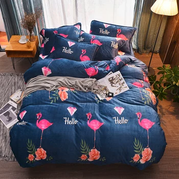 

Coral Fleece Bedding a Bed Sheet Quilt Cover Flannel Fleece Cartoon Children Single Bed Three-Piece Set