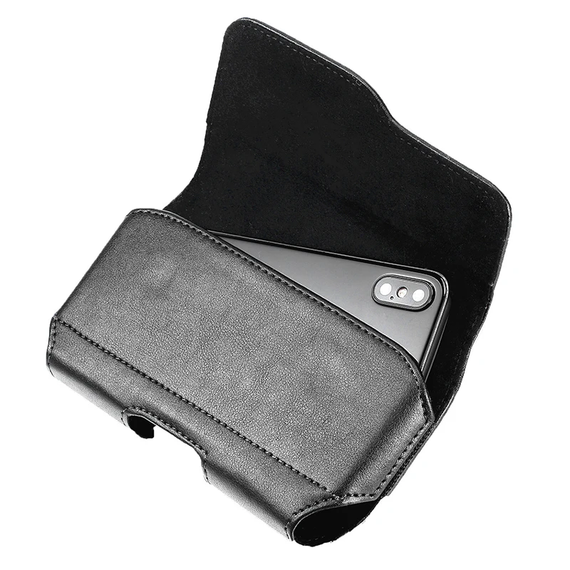 Premium Universal Leather Phone Pouch with Belt Clip Holster