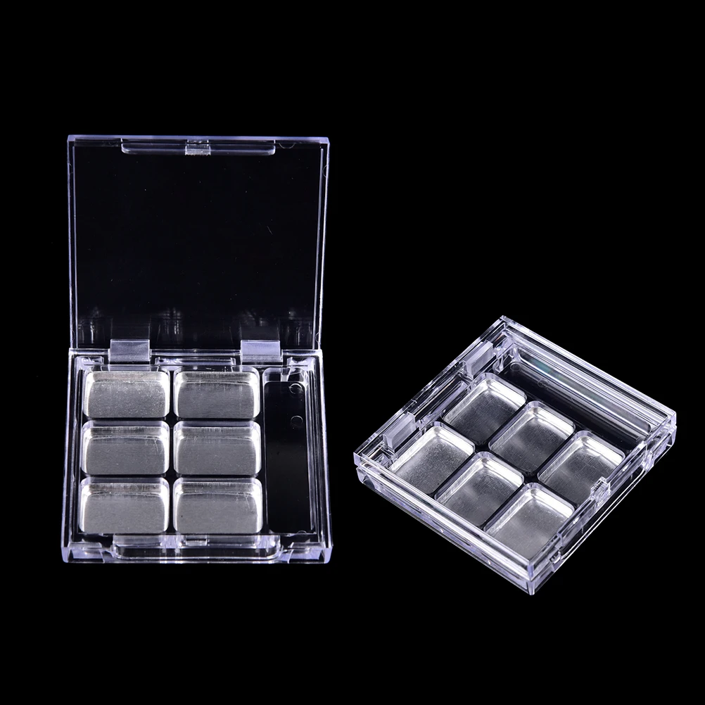 Cosmetic Case 1Pc 6Pcs Palettes Empty 6 Square Grid Eyeshadow Lipstick Powder Box Case Cosmetic Packing Palette eye shadow plate