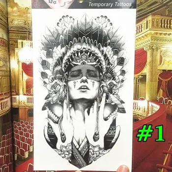 

Newly Indian Warriors Temporary Tattoo Body Art Flash Tattoo Stickers Waterproof Tatto Henna Tatoo CLA88
