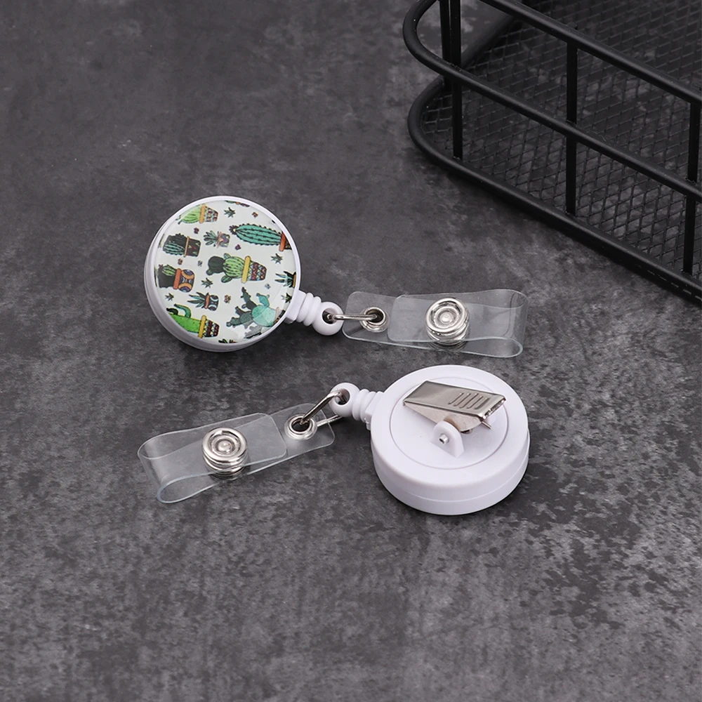 1 шт. модный цветок ананас кактус значок шаблона катушка CliRetractable медсестры IC идентификационная карта держатель канцелярские принадлежности