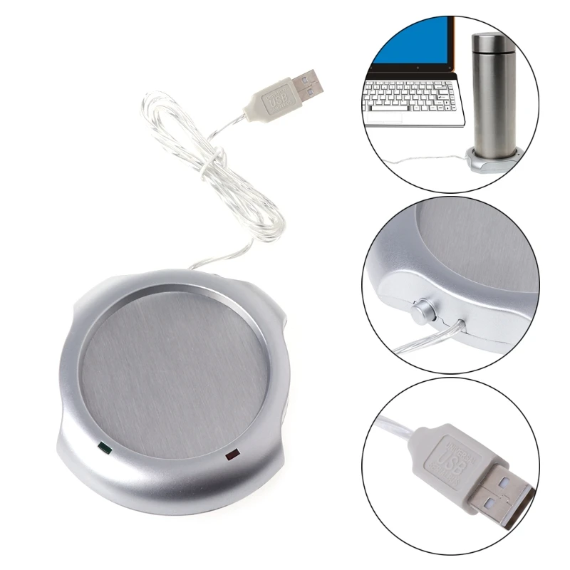 Мини-usb Электрический питательный стакан подогреватель тарелка для офиса и домашнего использования 4XFB