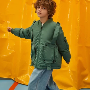 

2019 Fashion Korean style boy jacket warm duck down coat embroidery letters children's winter clothing kids sports down jackets