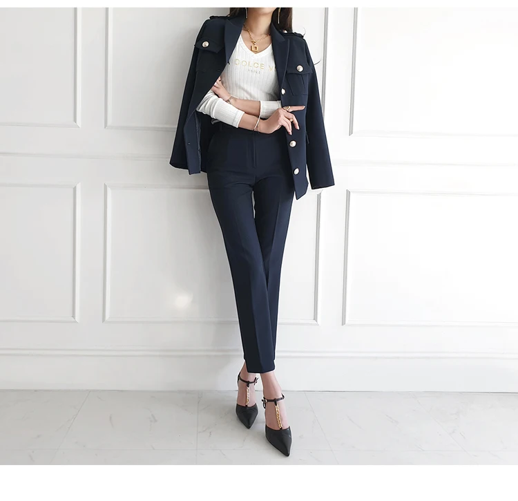 Designer Runway Fashion Set Women's Single Breasted Blazer Two-Piece ...