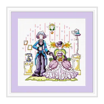 

Home Decoration Precision Printing Cross Stitch Kit A416 Cute Couple Bedroom Sewing Hanging Pictures