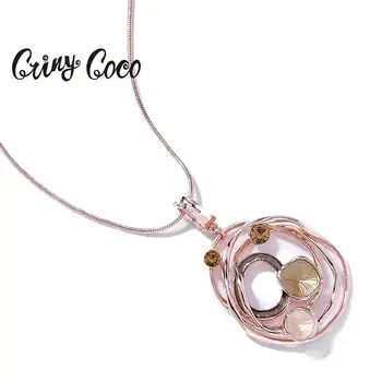 

Cring Coco 2020 Geometric Pendants Necklaces Rose Gold Color Alloy Snake Chains Necklace for Women Female Best Friend Necklaces