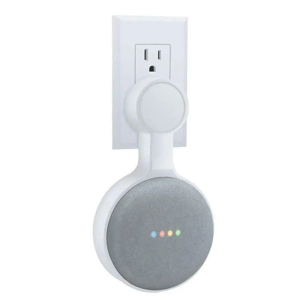 Белый Выход настенное крепление, вешалка стойка для Google Home Мини голосовой помощник штепсельная вилка американского стандарта кухня ванная подставка для колонки Прямая поставка - Цвет: Белый